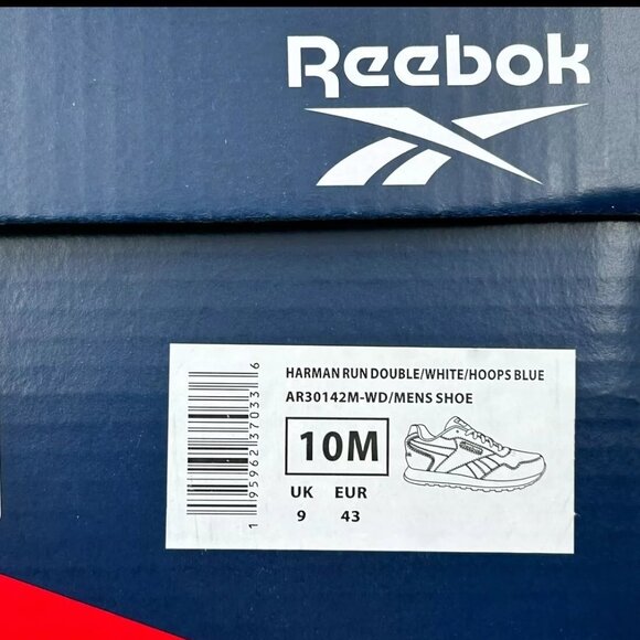 Reebok Harman Run Men's Classic Style Sneakers Size 10 White/Navy Blue Ortholite - Picture 9 of 13